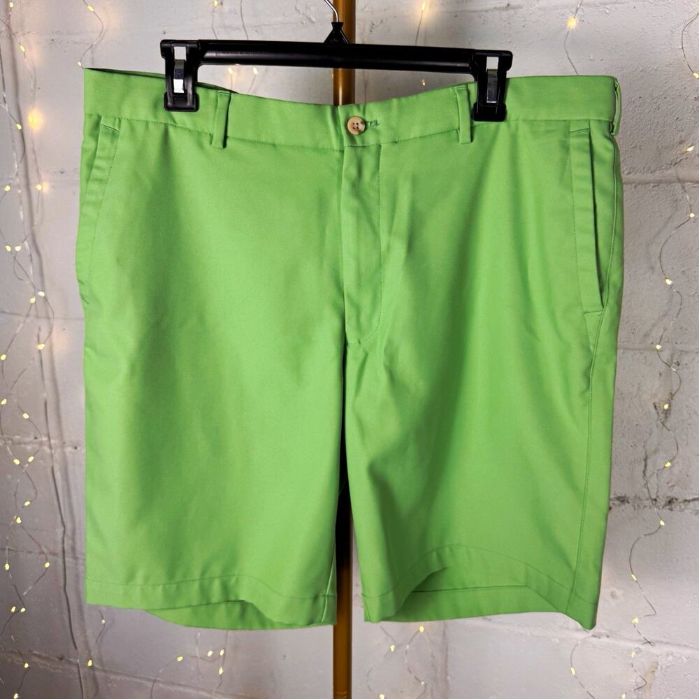 Peter Millar M1 MS21EB82 Men's Golf Shorts Green Solid 36 Classic Twill